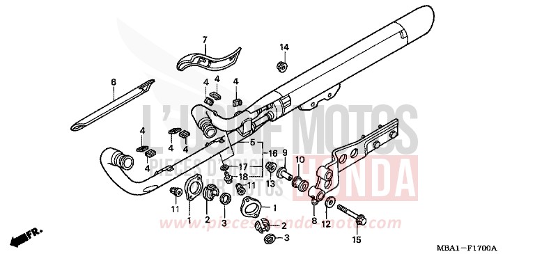 EXHAUST MUFFLER for Shadow Aero NOIR (NH1X) from 2001
